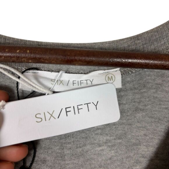 NWT Six Fifty Brooke Gray Short Sleeve Layered Knit Mini Dress Women’s Medium - Picture 4 of 7